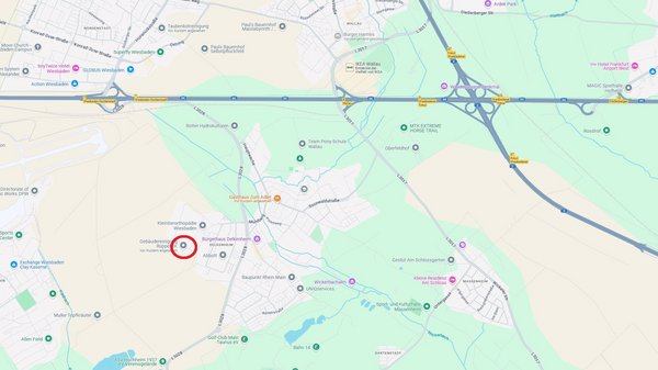 Übersichtskarte der Region mit Markierung der Firma Rüppel
